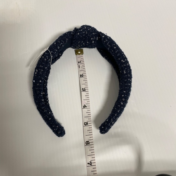 J. Crew Festive Sparkly Knotted Sequin Headband Blue NWT - Picture 7 of 8